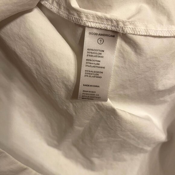 Good American Women’s Relaxed Fit Poplin Shirt White  Size 1 Button Up - Picture 4 of 7